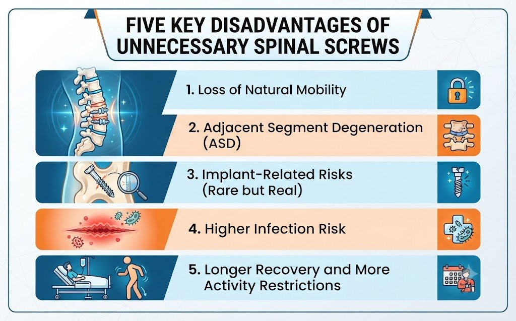 Five Key Disadvantages of Unnecessary Spinal Screws